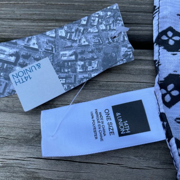 14TH & Union Scarf Bandana Black & white Fashion N - Picture 5 of 10
